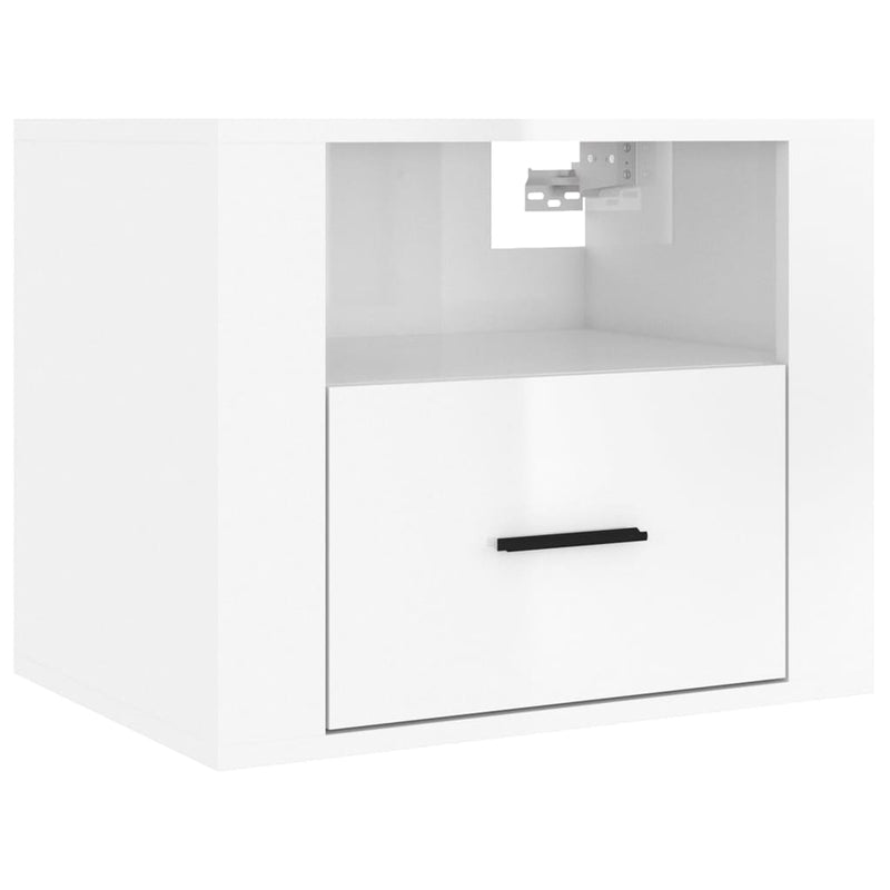 vidaXL 2 db magasfényű fehér fali éjjeliszekrény 50x36x40 cm
