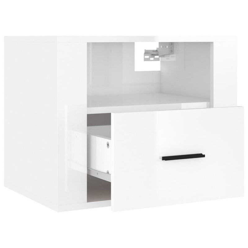 vidaXL 2 db magasfényű fehér fali éjjeliszekrény 50x36x40 cm