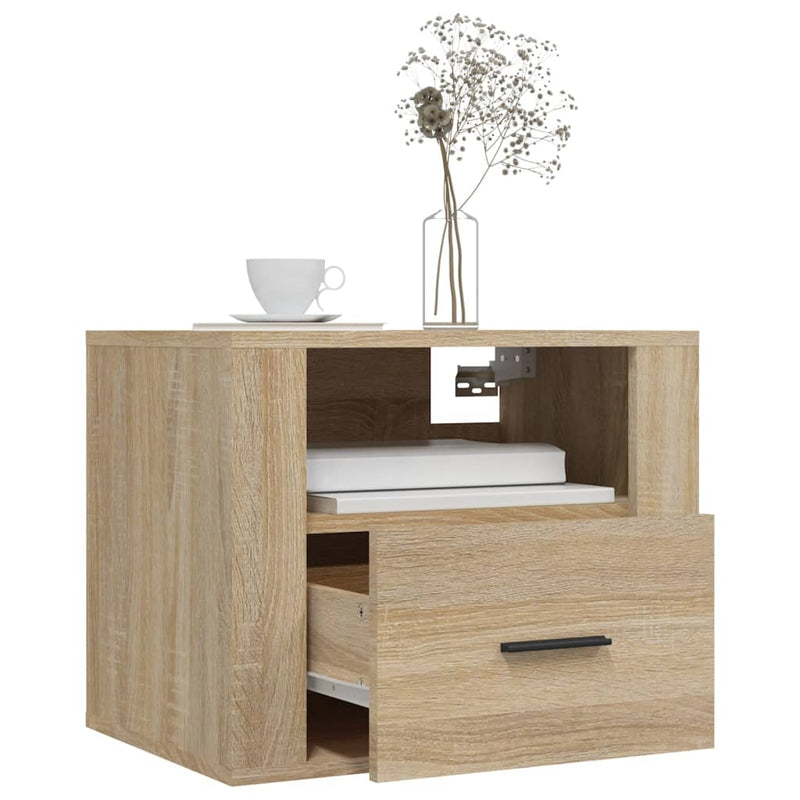 vidaXL 2 db sonoma tölgy falra szerelhető éjjeliszekrény 50x36x40 cm