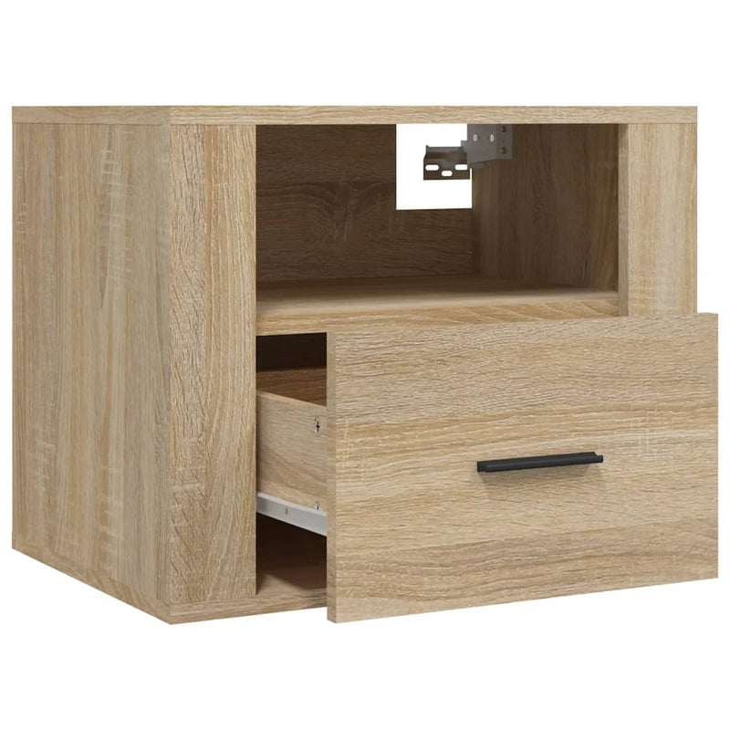 vidaXL 2 db sonoma tölgy falra szerelhető éjjeliszekrény 50x36x40 cm