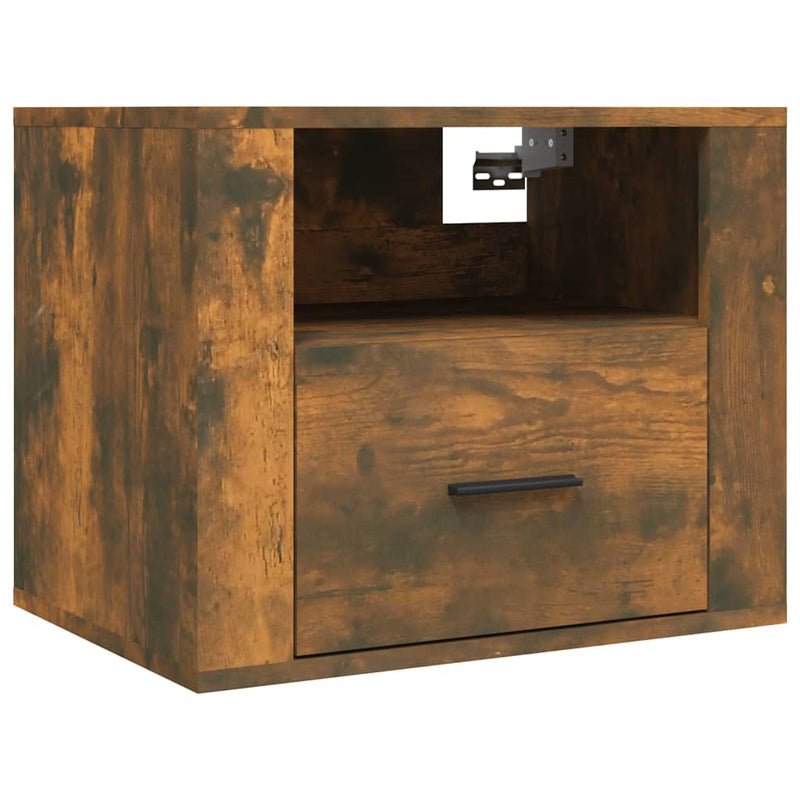 vidaXL 2db füstös tölgy színű fali éjjeliszekrény 50 x 36 x 40 cm