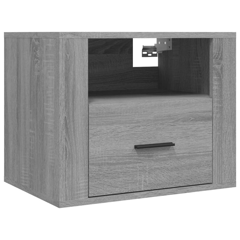 vidaXL 2 db szürke sonoma falra szerelhető éjjeliszekrény 50x36x40 cm