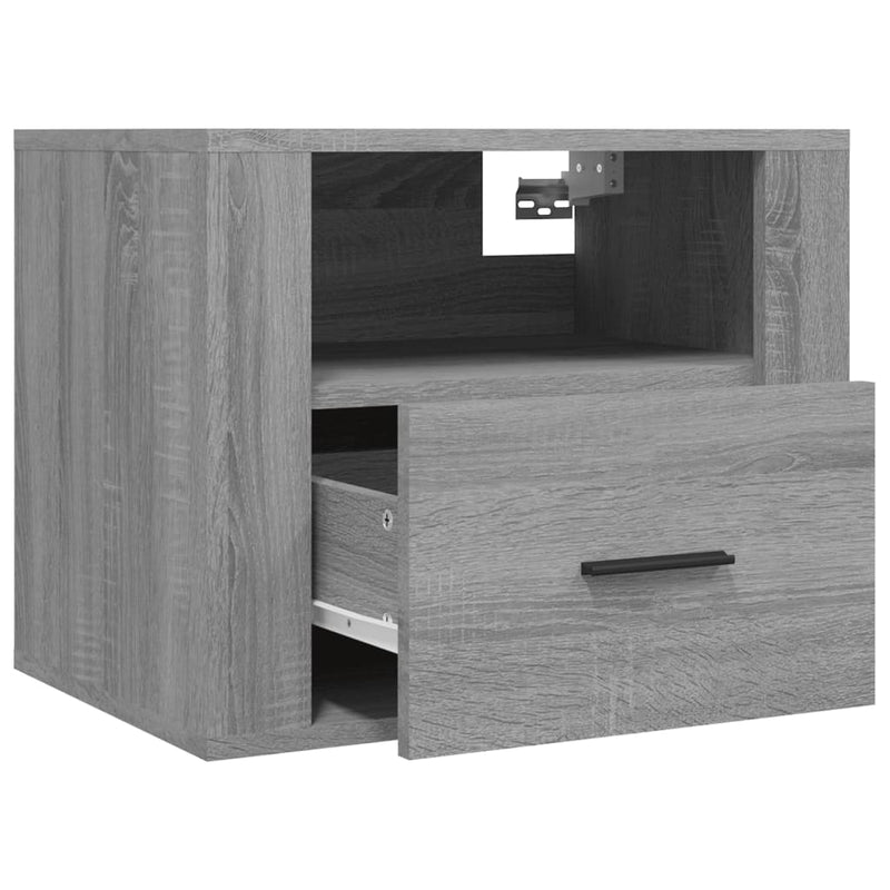 vidaXL 2 db szürke sonoma falra szerelhető éjjeliszekrény 50x36x40 cm