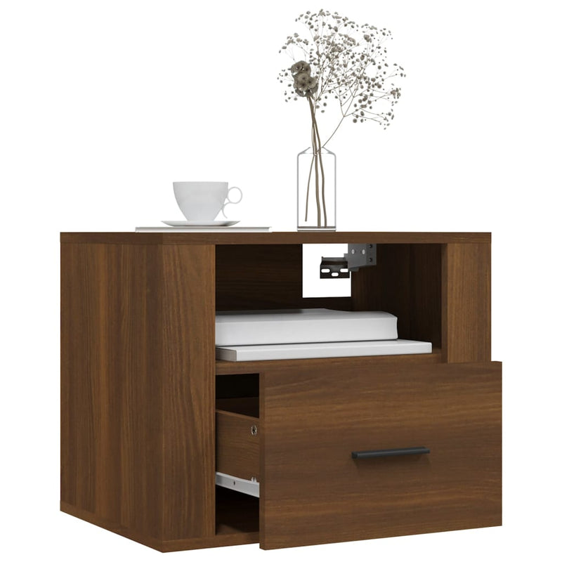 vidaXL 2 db barna tölgyszínű fali éjjeliszekrény 50 x 36 x 40 cm