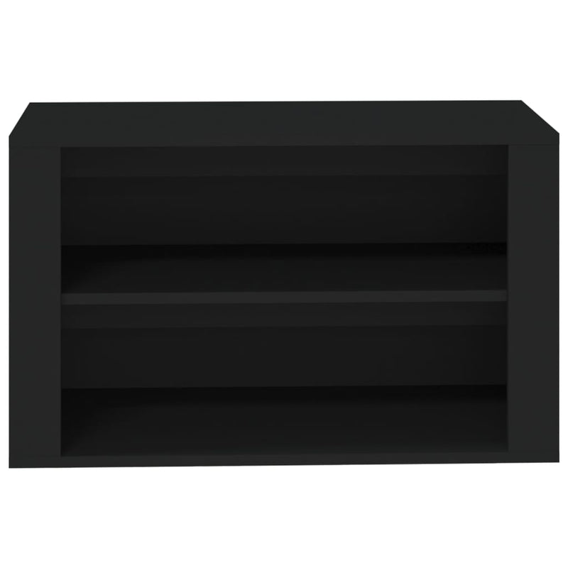 vidaXL fekete szerelt fa cipőtartó 75x35x45 cm