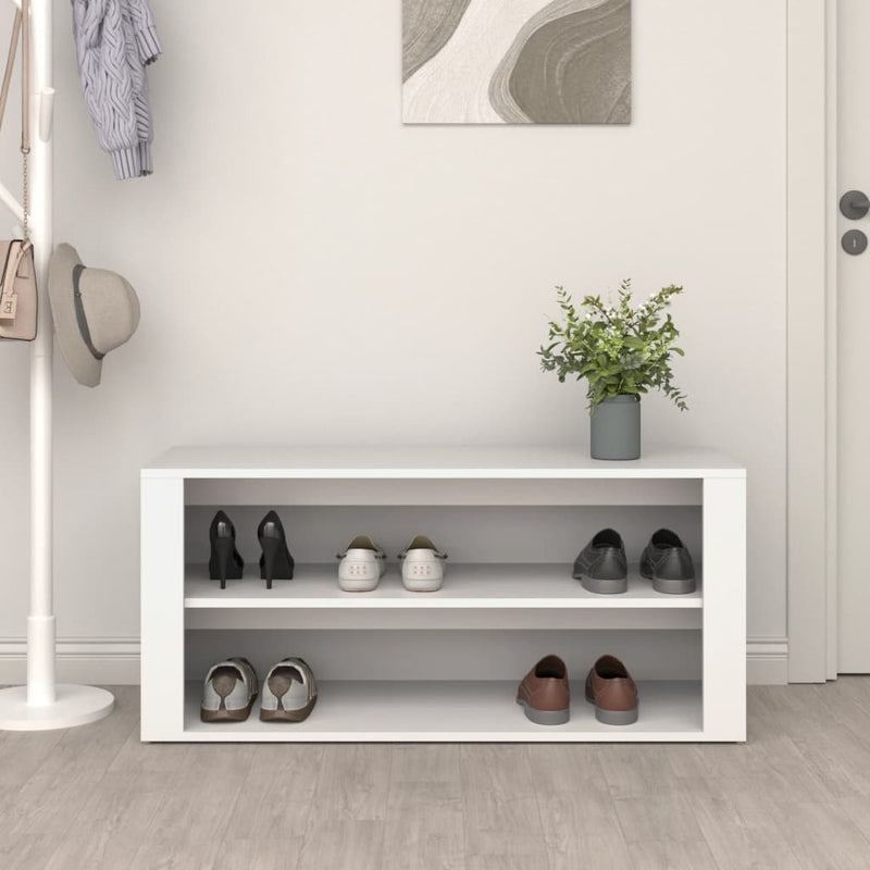 vidaXL fehér szerelt fa cipőtartó 100x35x45 cm
