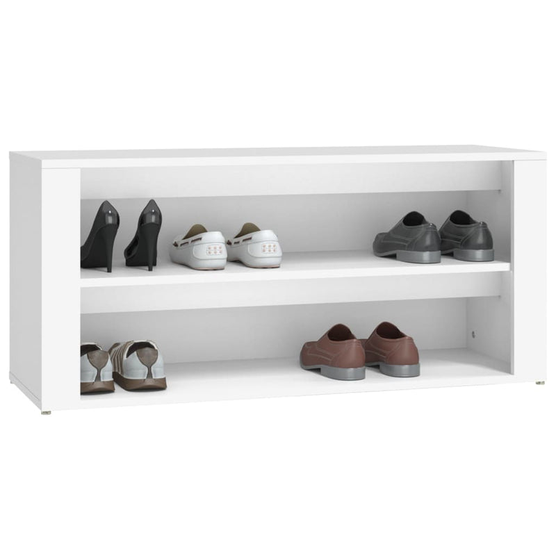 vidaXL fehér szerelt fa cipőtartó 100x35x45 cm
