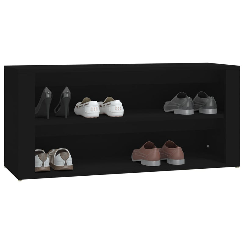 vidaXL fekete szerelt fa cipőtartó 100x35x45 cm