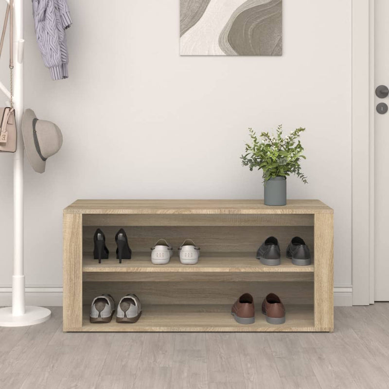 vidaXL sonoma tölgy színű szerelt fa cipőtartó 100x35x45 cm