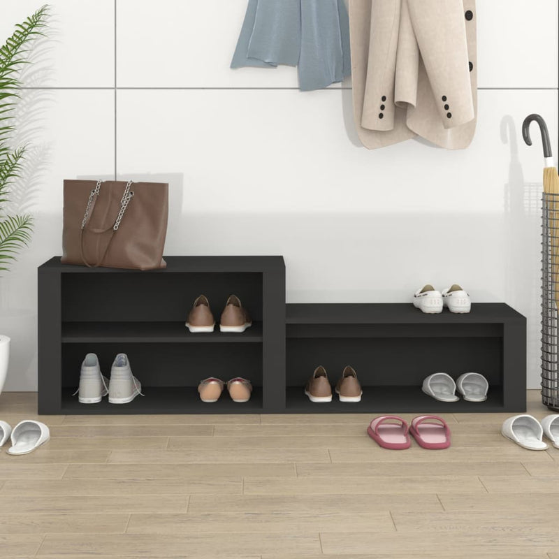 vidaXL fekete szerelt fa cipőszekrény 150 x 35 x 45 cm