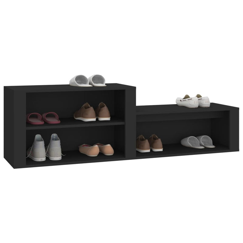 vidaXL fekete szerelt fa cipőszekrény 150 x 35 x 45 cm
