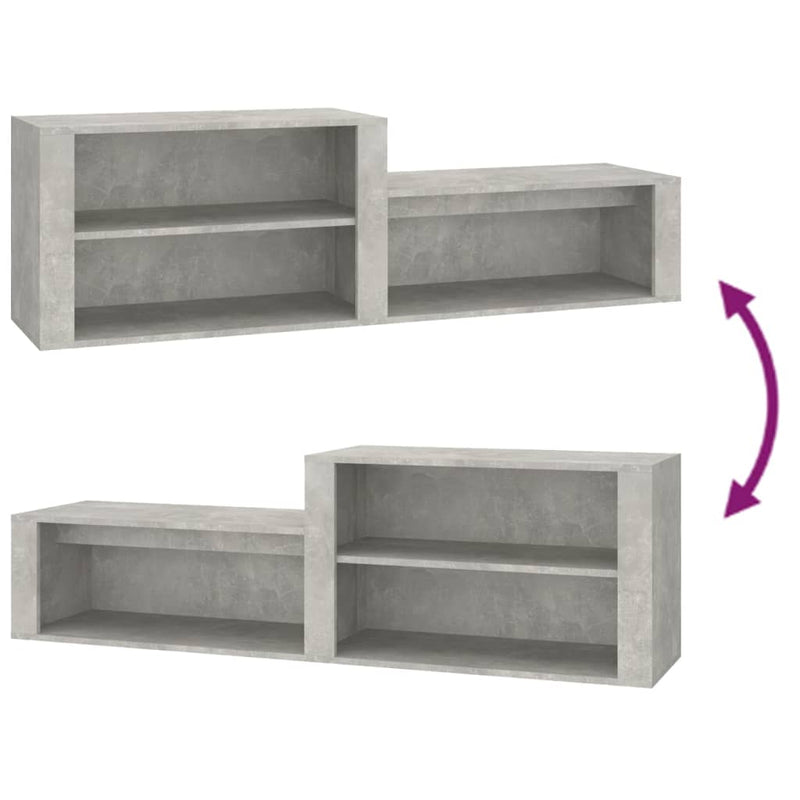 vidaXL betonszürke szerelt fa cipőszekrény 150x35x45 cm
