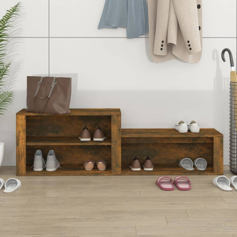 vidaXL füstös tölgy színű szerelt fa cipősszekrény 150x35x45 cm