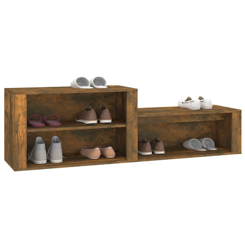vidaXL füstös tölgy színű szerelt fa cipősszekrény 150x35x45 cm