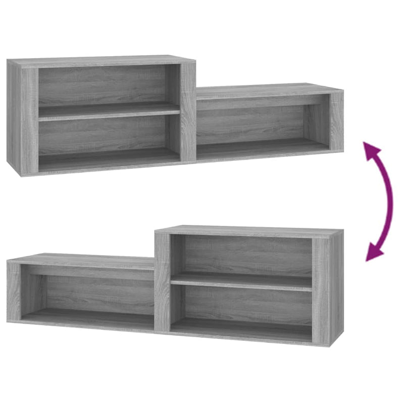 vidaXL szürke sonoma színű szerelt fa cipősszekrény 150x35x45 cm