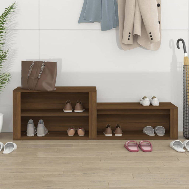 vidaXL barna tölgyszínű szerelt fa cipősszekrény 150x35x45 cm