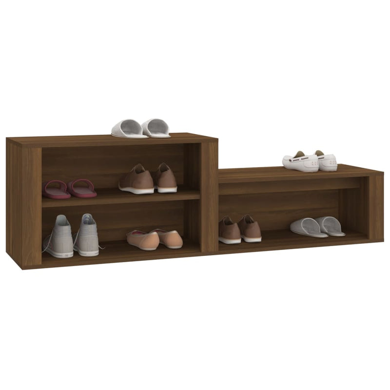 vidaXL barna tölgyszínű szerelt fa cipősszekrény 150x35x45 cm