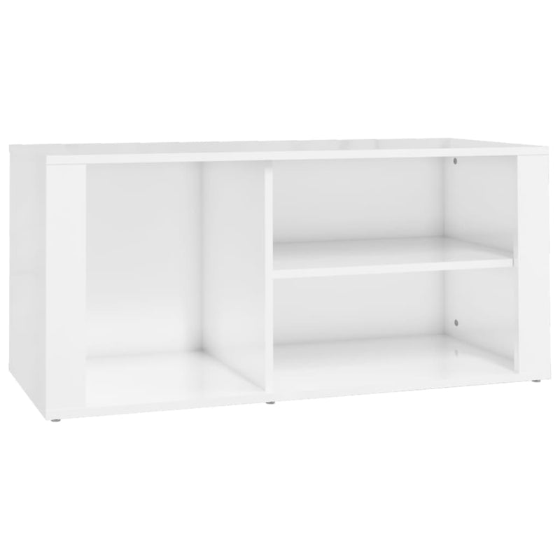 vidaXL magasfényű fehér szerelt fa cipőszekrény 100x35x45 cm