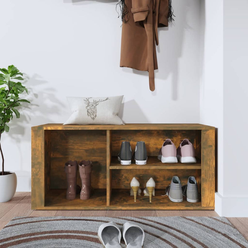 vidaXL füstös tölgy színű szerelt fa cipősszekrény 100 x 35 x 45 cm