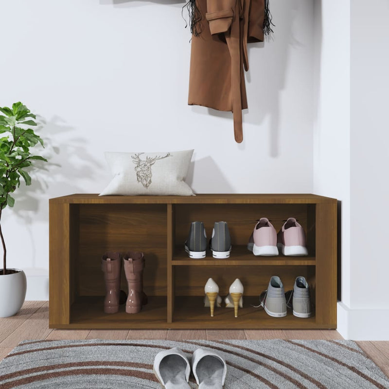 vidaXL barna tölgyszínű szerelt fa cipősszekrény 100x35x45 cm