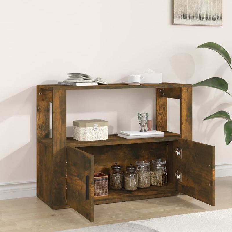 vidaXL füstös tölgy színű szerelt fa tálalószekrény 80x30x60 cm