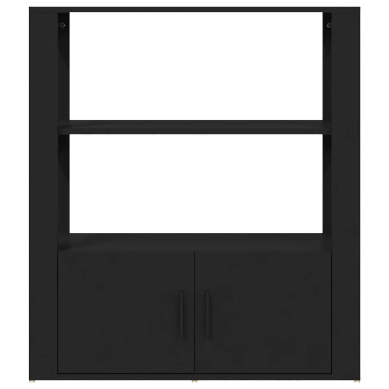 vidaXL fekete szerelt fa tálalószekrény 80x30x90 cm