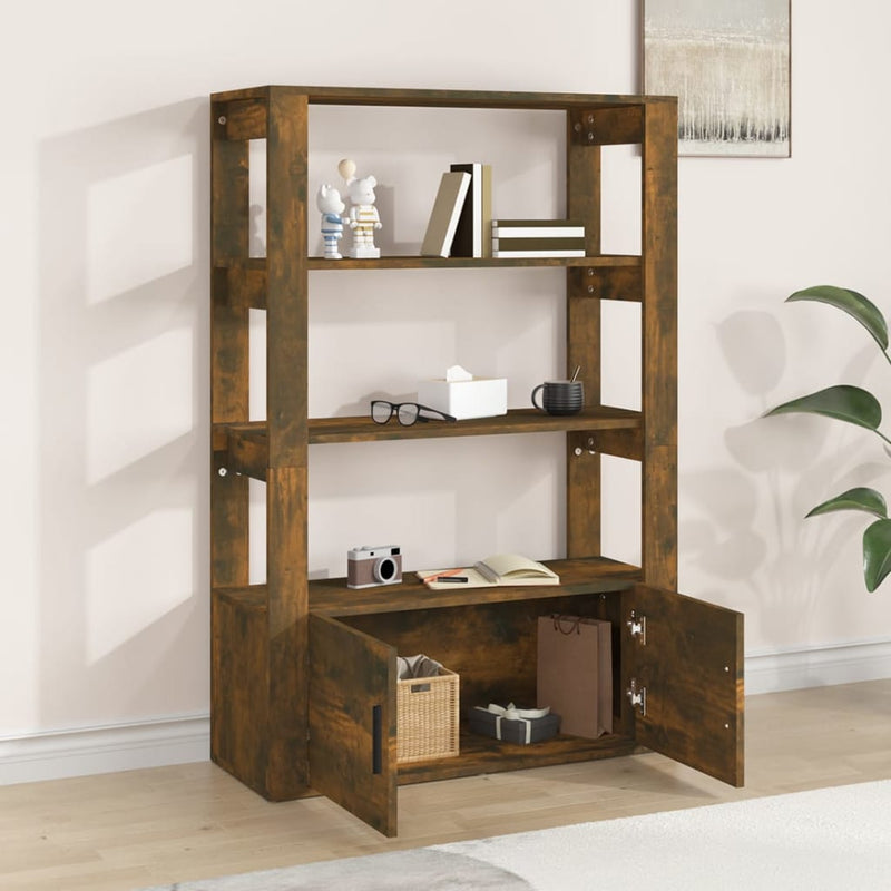 vidaXL füstös tölgy színű szerelt fa tálalószekrény 80x30x119,5 cm