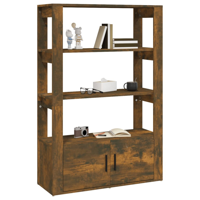vidaXL füstös tölgy színű szerelt fa tálalószekrény 80x30x119,5 cm