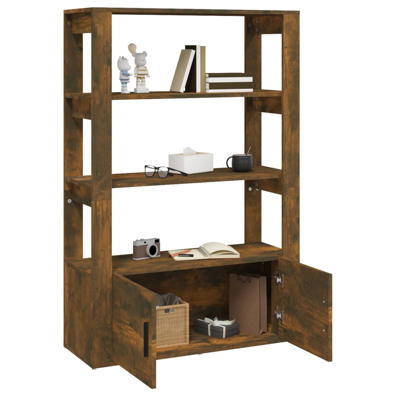 vidaXL füstös tölgy színű szerelt fa tálalószekrény 80x30x119,5 cm