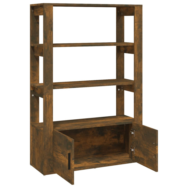 vidaXL füstös tölgy színű szerelt fa tálalószekrény 80x30x119,5 cm