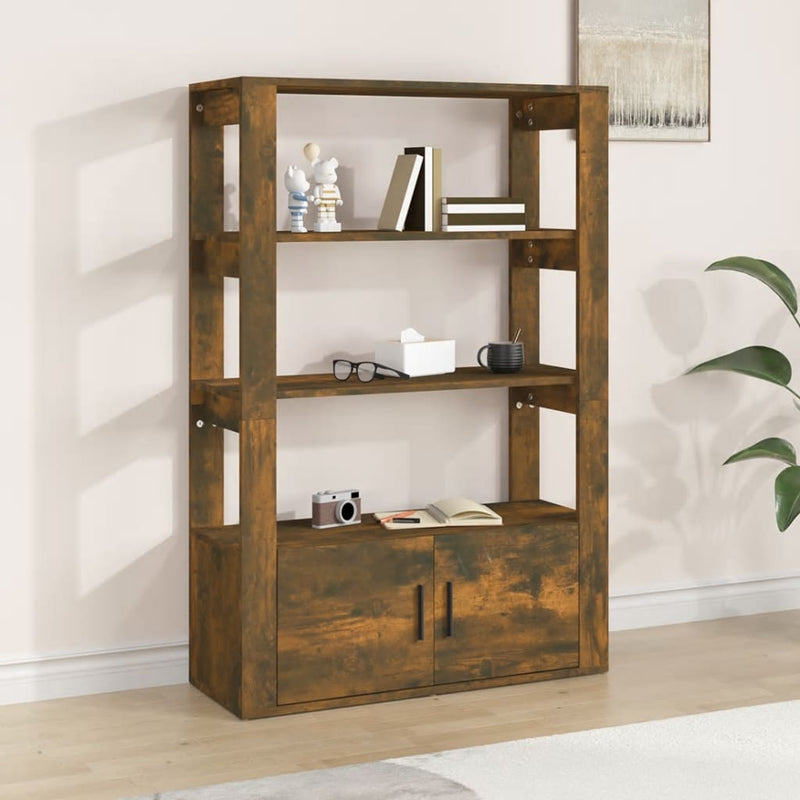 vidaXL füstös tölgy színű szerelt fa tálalószekrény 80x30x119,5 cm