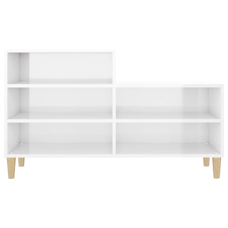vidaXL magasfényű fehér szerelt fa cipősszekrény 102x36x60 cm