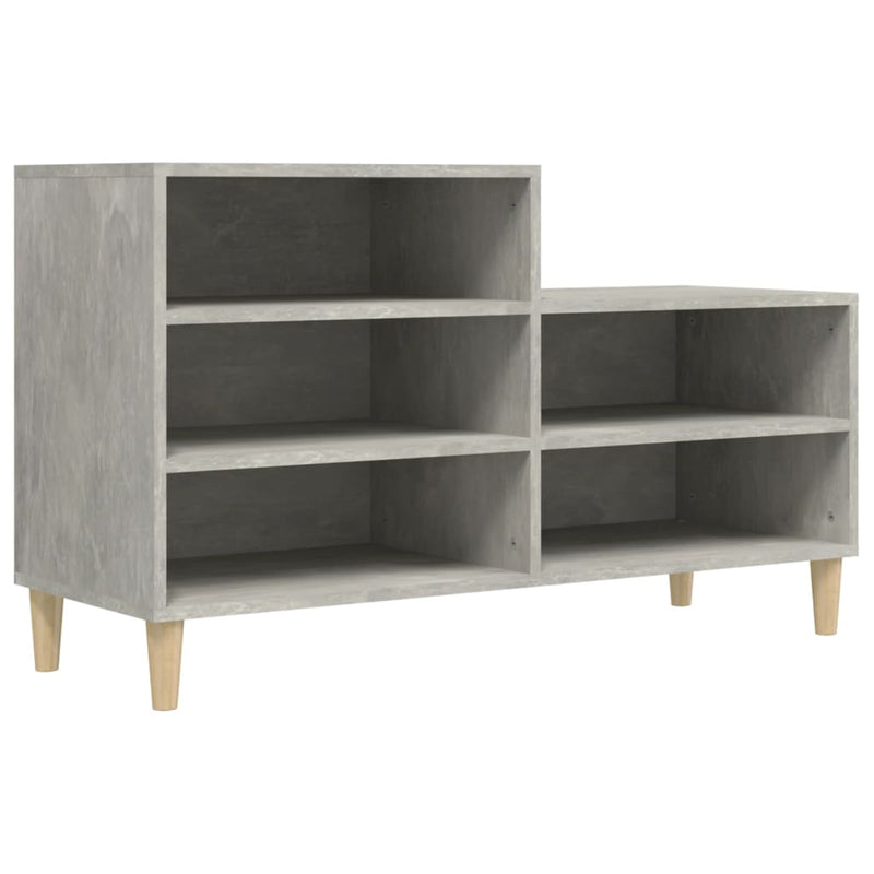 vidaXL betonszürke szerelt fa cipőszekrény 102x36x60 cm