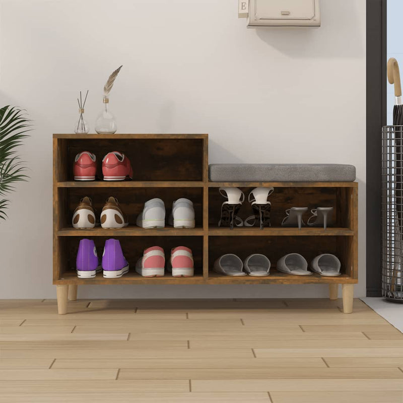 vidaXL füstös tölgy színű szerelt fa cipősszekrény 102 x 36 x 60 cm
