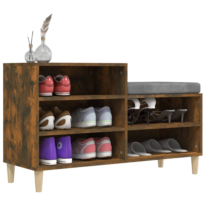 vidaXL füstös tölgy színű szerelt fa cipősszekrény 102 x 36 x 60 cm