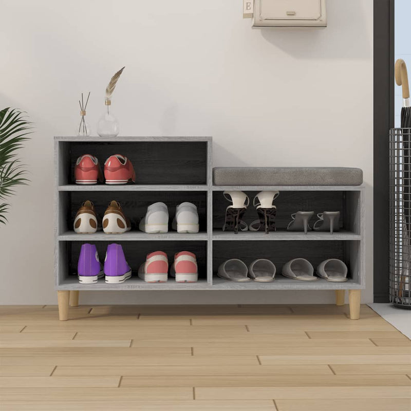vidaXL szürke sonoma színű szerelt fa cipősszekrény 102x36x60 cm