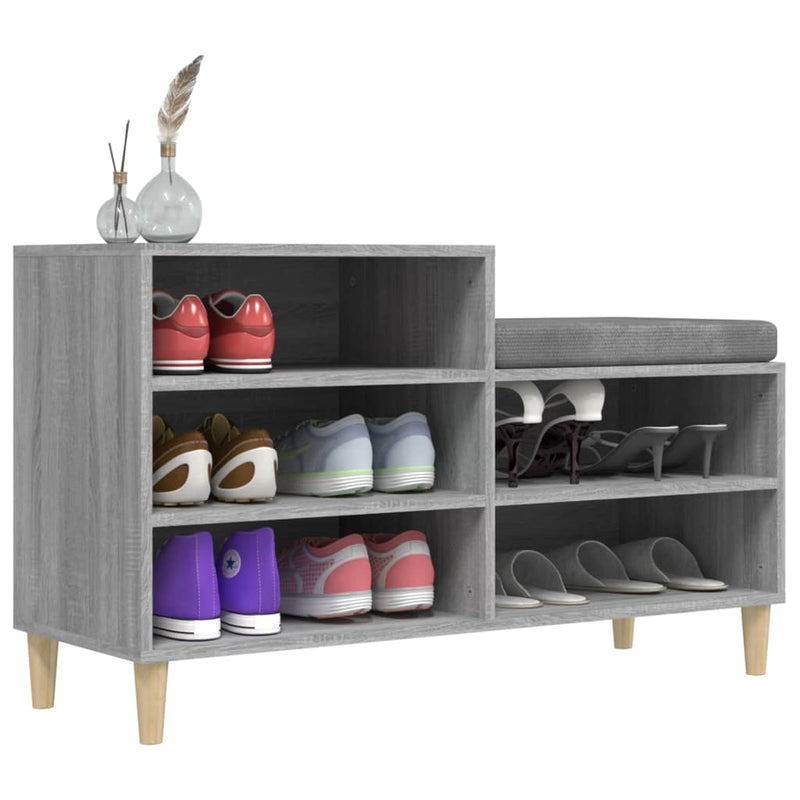 vidaXL szürke sonoma színű szerelt fa cipősszekrény 102x36x60 cm