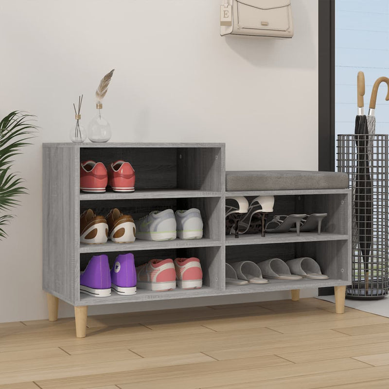vidaXL szürke sonoma színű szerelt fa cipősszekrény 102x36x60 cm