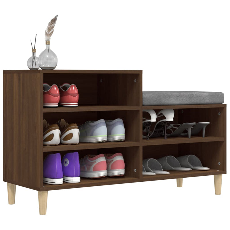 vidaXL barna tölgyszínű szerelt fa cipősszekrény 102x36x60 cm
