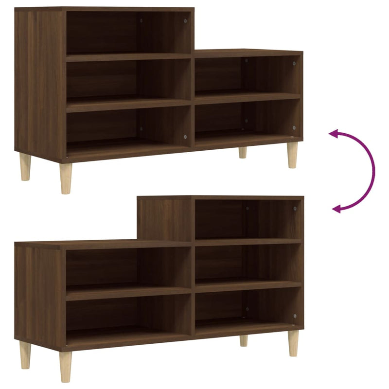 vidaXL barna tölgyszínű szerelt fa cipősszekrény 102x36x60 cm