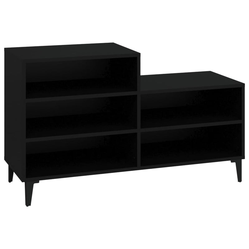 vidaXL fekete szerelt fa cipősszekrény 102x36x60 cm