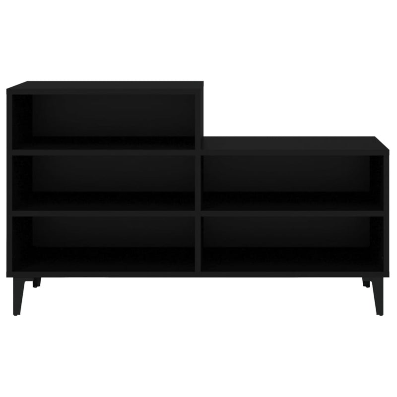 vidaXL fekete szerelt fa cipősszekrény 102x36x60 cm