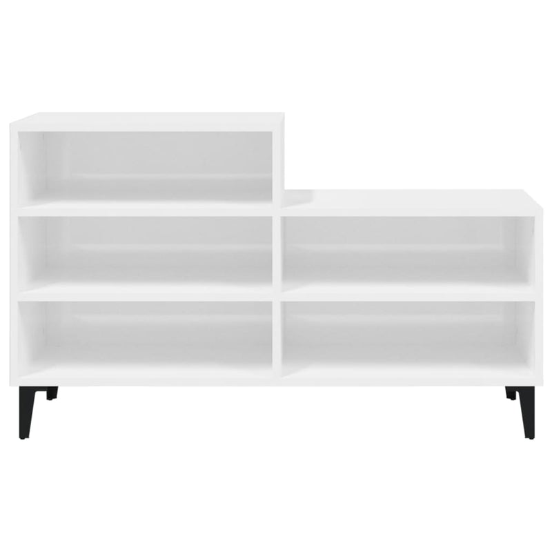 vidaXL magasfényű fehér szerelt fa cipősszekrény 102x36x60 cm