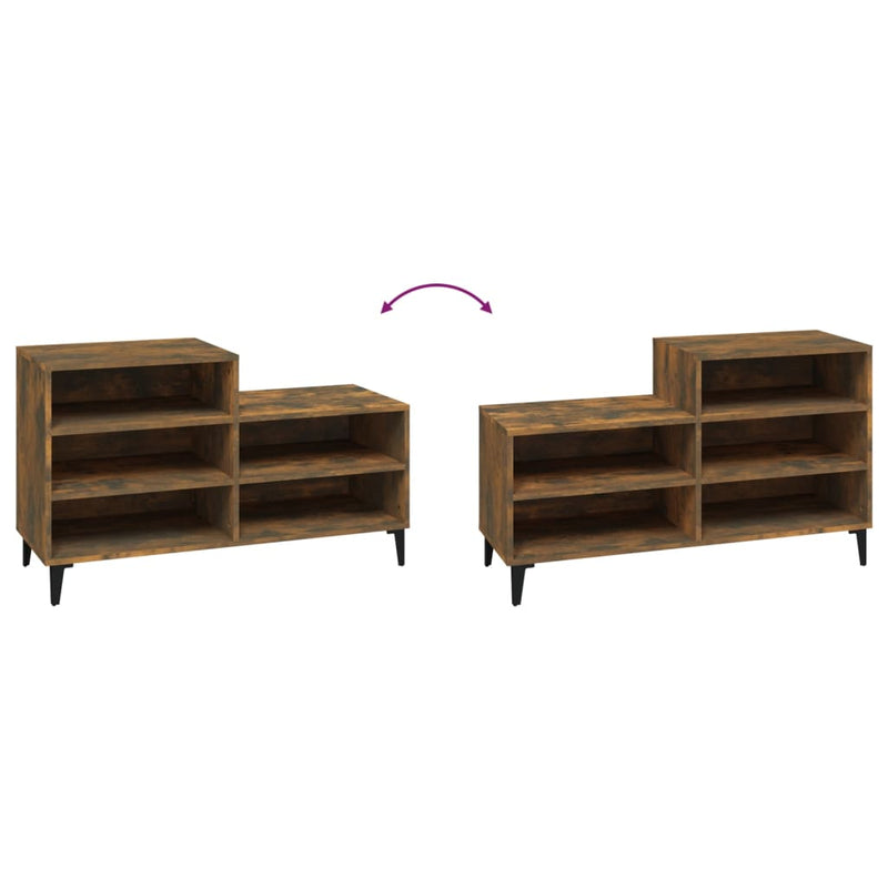 vidaXL füstös tölgy színű szerelt fa cipősszekrény 102 x 36 x 60 cm