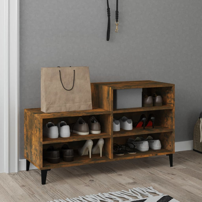 vidaXL füstös tölgy színű szerelt fa cipősszekrény 102 x 36 x 60 cm