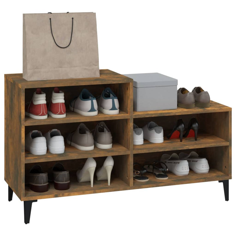 vidaXL füstös tölgy színű szerelt fa cipősszekrény 102 x 36 x 60 cm