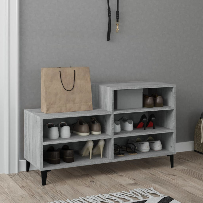 vidaXL szürke sonoma színű szerelt fa cipősszekrény 102x36x60 cm
