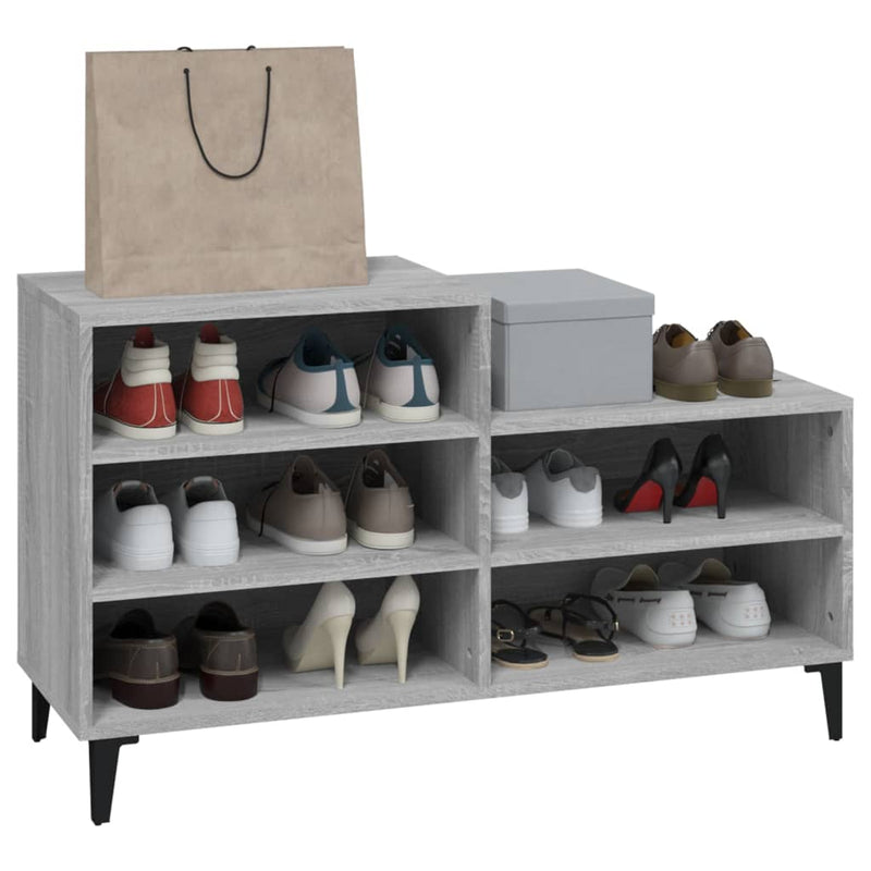vidaXL szürke sonoma színű szerelt fa cipősszekrény 102x36x60 cm