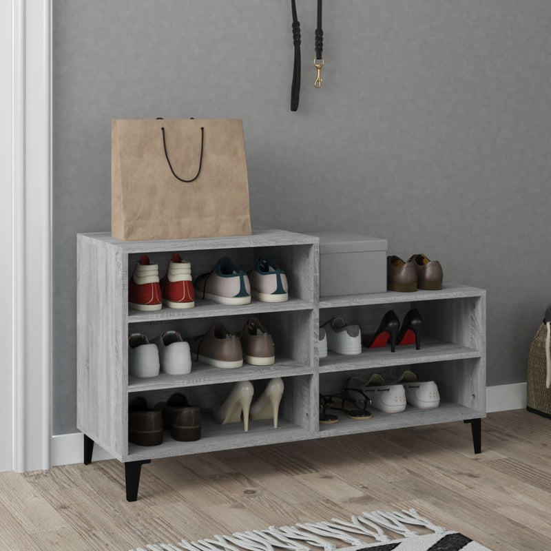 vidaXL szürke sonoma színű szerelt fa cipősszekrény 102x36x60 cm