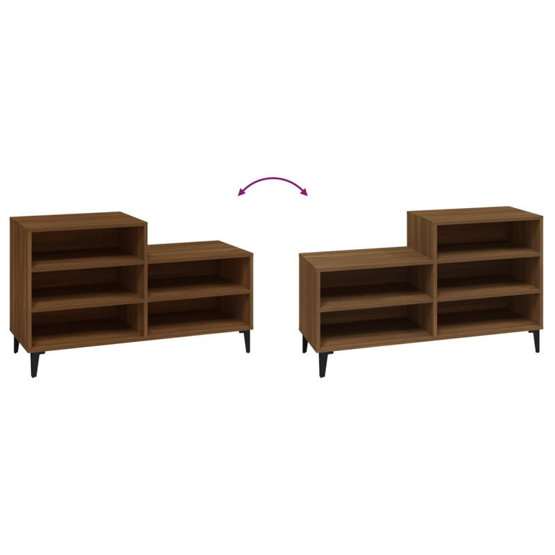vidaXL barna tölgyszínű szerelt fa cipősszekrény 102x36x60 cm
